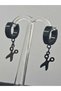 Scissors Figured Steel Earrings Black Barber Hairdresser Tailor Occupation Themed Gift Daily Jewelry Accessory New