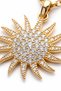 Women's - Premium Gold Necklace with Zircon Stone and Sun Figure - Non-Tarnish Steel - 3