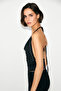 Rapture women's degaje neckline halter neck open back stretchy black blouse with stone detail - 4