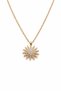 Women's - Premium Gold Necklace with Zircon Stone and Sun Figure - Non-Tarnish Steel