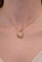 Women's - Premium Gold Necklace with Zircon Stone and Sun Figure - Non-Tarnish Steel - 2