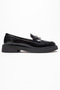 Genuine Black Patent Leather Women's Metal Buckle Detailed Women's Loafer Shoes Lightweight Comfortable Modern Design - 7