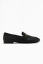 Alessa Genuine Leather Black Buckle Loafer Women's Casual Moccasin Shoes - 2