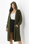 Women's Khaki Oversized Pocket Hooded Knitwear Cardigan - 4
