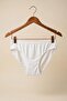 White Cotton Breathable Fabric Women's Bikini Panties - Soft Textured Everyday Underwear - 5