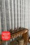 Heavy Weight Striped Checkered Knitted Pattern Tulle Curtain with Tight Pleats