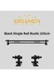 Black Wooden Head Aluminum Pipe Rustic Curtain Hanger Single Rail 225 cm - 3