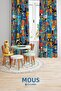 Origami Cat Patterned Background Curtain Children's and Baby's Room Suede Printed Extrafor Drawstring 2 Wings PRD-46