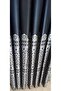 Saten Fabric Background Curtain with Silver Details, Matching Black and Navy Blue - 8