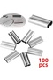 100pcs fishing single double barrel crimping sleeves tackle connector tools - 2