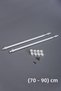 70 - 90 Cm Adjustable Briz Rod 2 Pieces Aluminum Curtain Pipe 4 Pieces Heads