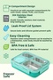 304 Steel Green 950 ml 4 Compartment Student Office Food Container Sefertası Cin864Ys - 6