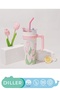 1200ml Pink Tulip Tumbler - Stainless Steel with Thermos Set - 2
