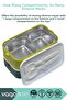 Bento 1000ml Lunchbox New Collection 2 Layer 3 Compartment Stainless Steel Lunch Box Food Container - 2