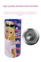 600ml Patterned Licensed Stainless Steel Thermos Flask with Straw and Lockable Lid - 4