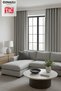 Natural Texture Linen Look Background Curtain – Extra-Firm Gathered, Rich Color Cartel Model, Simple and Stylish - 3