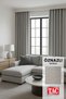 Natural Texture Linen Look Background Curtain – Extra-Firm Gathered, Rich Color Cartel Model, Simple and Stylish