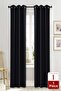 Rustic Background Curtain - Velvet Textured Curtain - Eyelet Curtain - Black