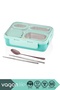 Bento 950ml Lunchbox New Collection Single Storey 4 Compartment Steel Lunch Box