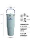 Iceflow Flip Straw Tumbler Thermos Cup with Straw, Dark Blue (Lupine), 0.89 Liter - 2