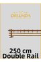 Cherry Wood Headed Aluminum Pipe Rustic Curtain Hanger Double Rail 250 Cm