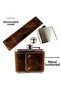 5 oz 150 Cc Hazelnut Brown Crazy Leather Sheathed Handmade Steel Whiskey Hip Flask - 4