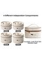 4 Compartment Stainless Steel Thermal Insulated Lunch Box Set with Bag 304 Steel 2X 420ml + 2X 550ml - 3