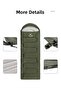 Y150l Envelope Style Hooded Cotton Sleeping Bag -6°c Green-right - 4