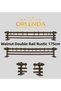 Walnut Wooden Head Aluminum Pipe Rustic Curtain Hanger Double Rail 175 Cm