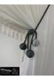 Curtain Tie-Down Bracket 4 Ball Ceiling Bracket 1 Piece Gray Black - 2