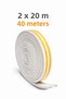 Self Adhesive Door-Window Tape Seal Cold Insulation Rubber Tapes 20X2=40 Meters (White)
