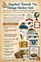 Travel Themed Vintage Sticker Set – Suitcase, Camera, World & Travel Motif Stickers - 2