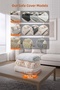 Soft Fur Sofa Cover 170X215 cm Soft Plush Non-Slip Base Sofa Cover Cream Off-White - 6