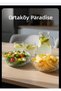 2 Large Glass Salad Bowls, 2400 Cc Volume, 21 cm Mouth Width, 7 cm Height - 2
