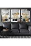 Gold Trees and Mountains 3 Piece Plexiglass Mirrored Painting