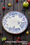 Blue Gold Color 6 Pieces 19cm Ceramic Cake Dessert Plate - 3