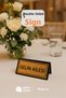 Black Plexiglass Top with Double Directional Gold Metal Lettering "Bride Family" from the Table Lettering Series – 10X5 cm