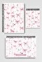 Pink Bouquet Ribbon Design Notebook Planner and Notepad Set of Three