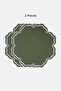 مفرش طبق فردي Bloom من القماش المطرز، قطعتان، باللون الأخضر - 3