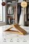 6 Pcs Natural Bamboo Premium Clothes Hangers - Varnished and Polished Wooden Pants Shirt Organizer