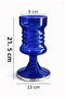 Blue Glass Vase and Candle Holder with Stand – Multi-Purpose Decorative Glass Candlestick - 2