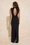 Siyah Shift/Düz Kesim Maxi Örme Abiye & Mezuniyet Elbisesi TPRSS26AE00011 - 4
