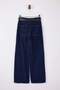 Koyu Mavi DÖKÜMLÜ Kemerli %100 Pamuk Normal Bel Wide Leg Jeans TWOSS26JE00076 - 6