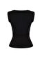 Siyah Fitted/Vücuda Oturan Kayık Yaka Kolsuz Yumuşak Örme Bluz TWOSS26BZ00045 - 7