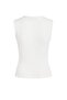 Ecru Plain Fitted Crew Neck Sleeveless Ruched Cropped Textured Knitted Blouse Twoss26Bz00198 - 6
