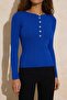 Wardrobe Essentials Saks Fitted/Vücuda Oturan Fitilli Triko Kazak TWOAW26KZ00083 - 7