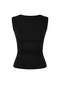 Siyah Fitted/Vücuda Oturan Kayık Yaka Kolsuz Yumuşak Örme Bluz TWOSS26BZ00045 - 5