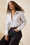 Pink-Multicolor Striped Sleeve Gathered Shirt Twoss26Go00036 - 4