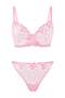 Pink Heart Embroidered Lace String Strap Uncovered Plus Size Lingerie Set Tbbaw25Dg00000 - 2