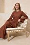 Cinnamon Belted Linen Look Woven Dress Tctss25Eb00059 - 2